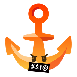 anchor and face with symbols on mouth