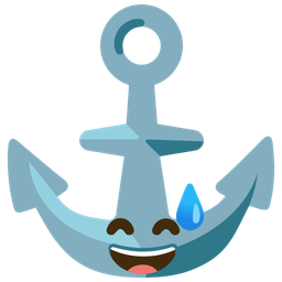 Anchor and Grinning face with sweat