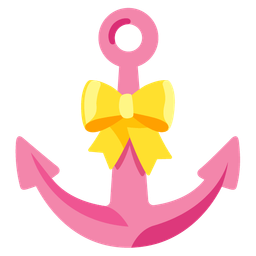 anchor and heart with ribbon