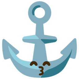 Anchor and Kissing face with smiling eyes