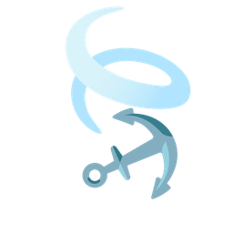 anchor and leaf fluttering in wind