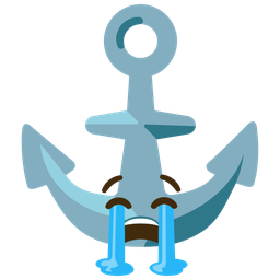 anchor and loudly crying face