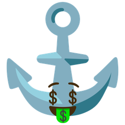 Anchor and Money-mouth face