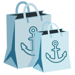 anchor and shopping bags