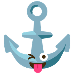 Anchor and Winking face with tongue