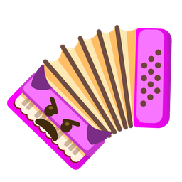 angry face with horns and accordion