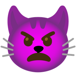 angry face with horns and cat face