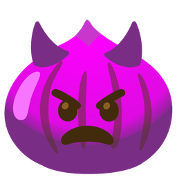 angry face with horns and chestnut