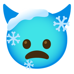 angry face with horns and cold face