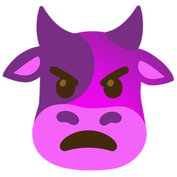 angry face with horns and cow face