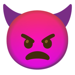 angry face with horns and enraged face
