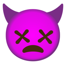angry face with horns and face with crossed-out eyes