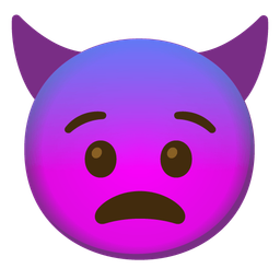 angry face with horns and fearful face