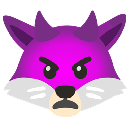 angry face with horns and fox