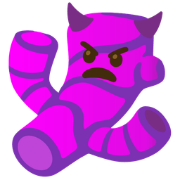 angry face with horns and ginger root