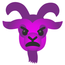 angry face with horns and goat