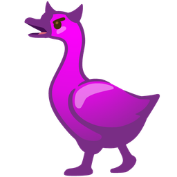 angry face with horns and goose