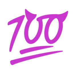 angry face with horns and hundred points