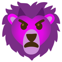 angry face with horns and lion