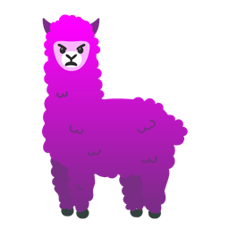 angry face with horns and llama
