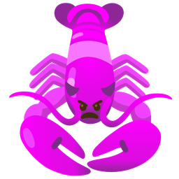 angry face with horns and lobster