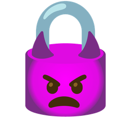 angry face with horns and locked