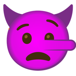 angry face with horns and lying face