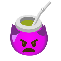 angry face with horns and mate