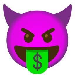 Angry face with horns and Money-mouth face