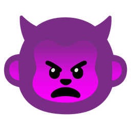 angry face with horns and monkey face