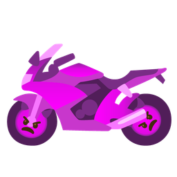 angry face with horns and motorcycle