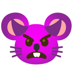 angry face with horns and mouse face