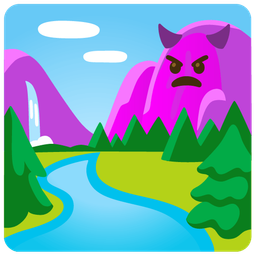 angry face with horns and national park