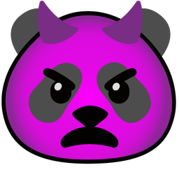 angry face with horns and panda