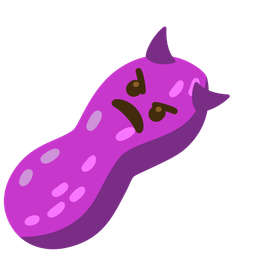 angry face with horns and peanuts