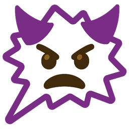 angry face with horns and right anger bubble