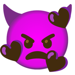 Angry face with horns and Smiling face with hearts