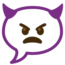 angry face with horns and speech balloon