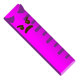 angry face with horns and straight ruler