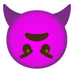 Angry face with horns and Upside-down face