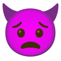 angry face with horns and worried face