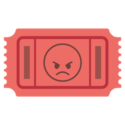 angry face and admission tickets