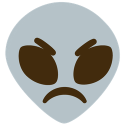 angry face and alien