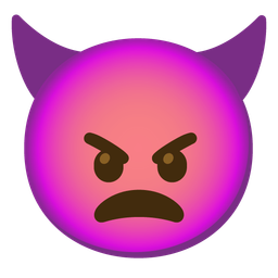 angry face and angry face with horns