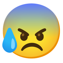 angry face and anxious face with sweat