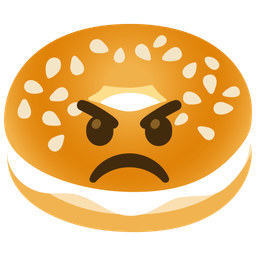 angry face and bagel
