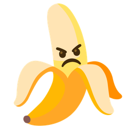 angry face and banana