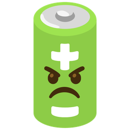 angry face and battery