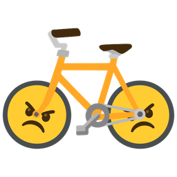 angry face and bicycle