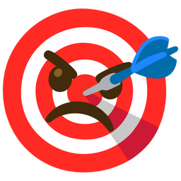 angry face and bow and arrow